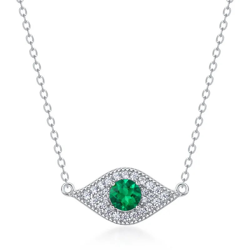 Malvera Devil’s Eye Emerald Necklace